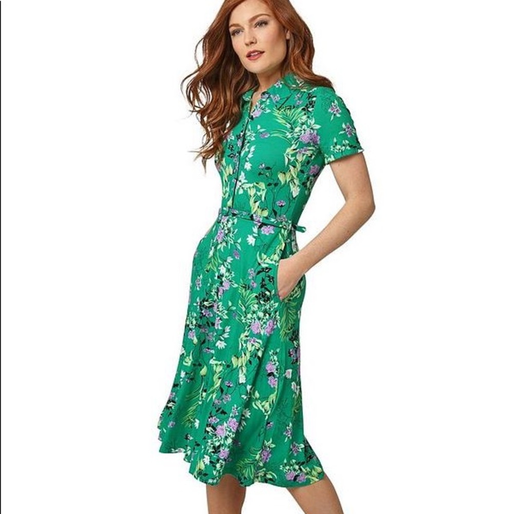 NWOT Joe Browns Green Floral Dress US 12/UK 14
